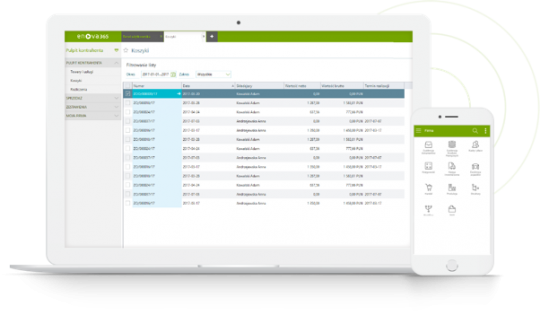 system erp enova365 na laptopie i smartfonie