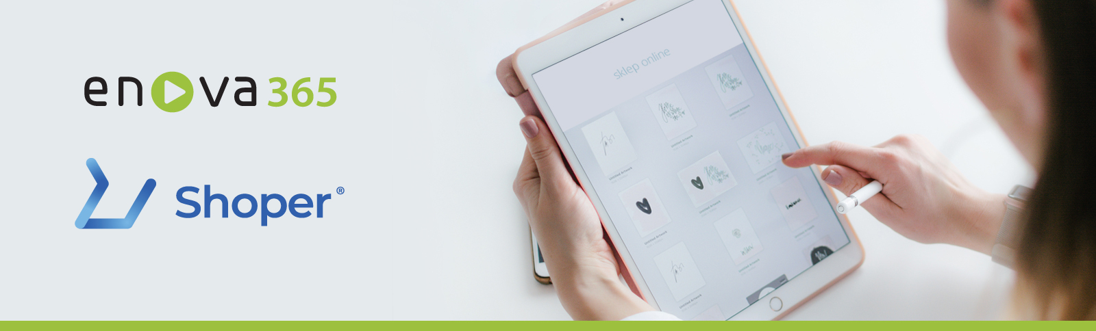 Banner webinarium podwójna moc e-sprzedaży System ERP i Shoper - obejrzyj nagranie