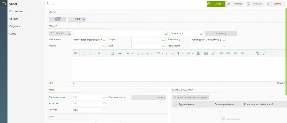 Nowa funkcja modułu praca hybrydowa - globalny stoper